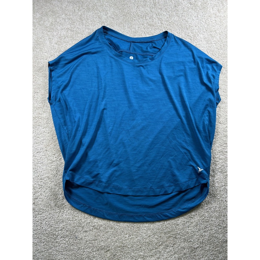 Old Navy Active Shirt Womens Small Blue Loose Fit Short Sleeve Performance Top